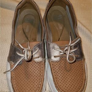 Clark's all leather boat shoes‎